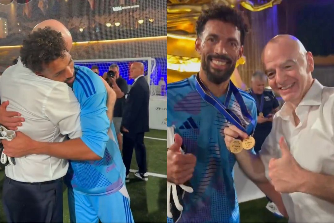 Vozinha shares unforgettable embrace with Gianni Infantino after remarkable World Cup journey