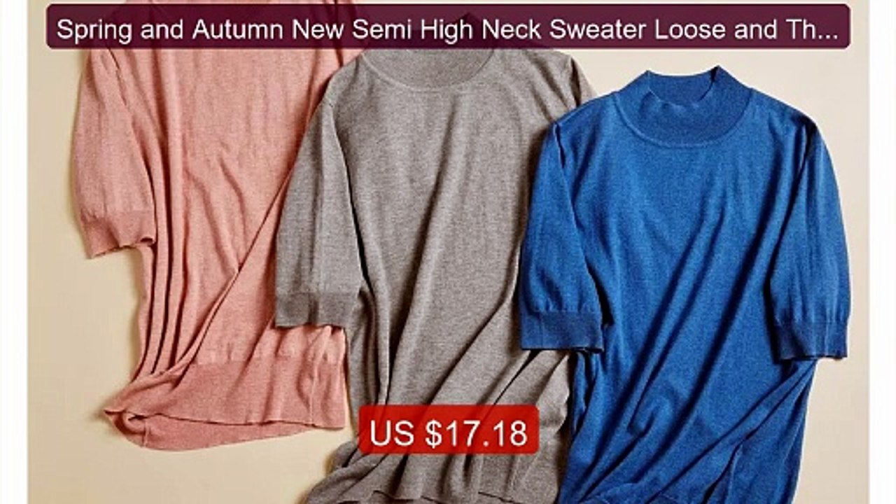Spring and Autumn New Semi High Neck Sweater Loose and Thin Mu... -- Hot Deal 2026 | Limited Offer!