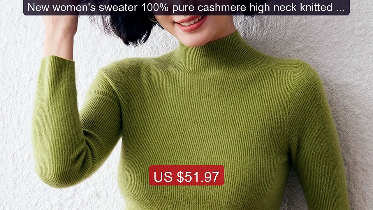 New women's sweater 100% pure cashmere high neck knitted pull... -- Amazing Value 2026 | Must Have!