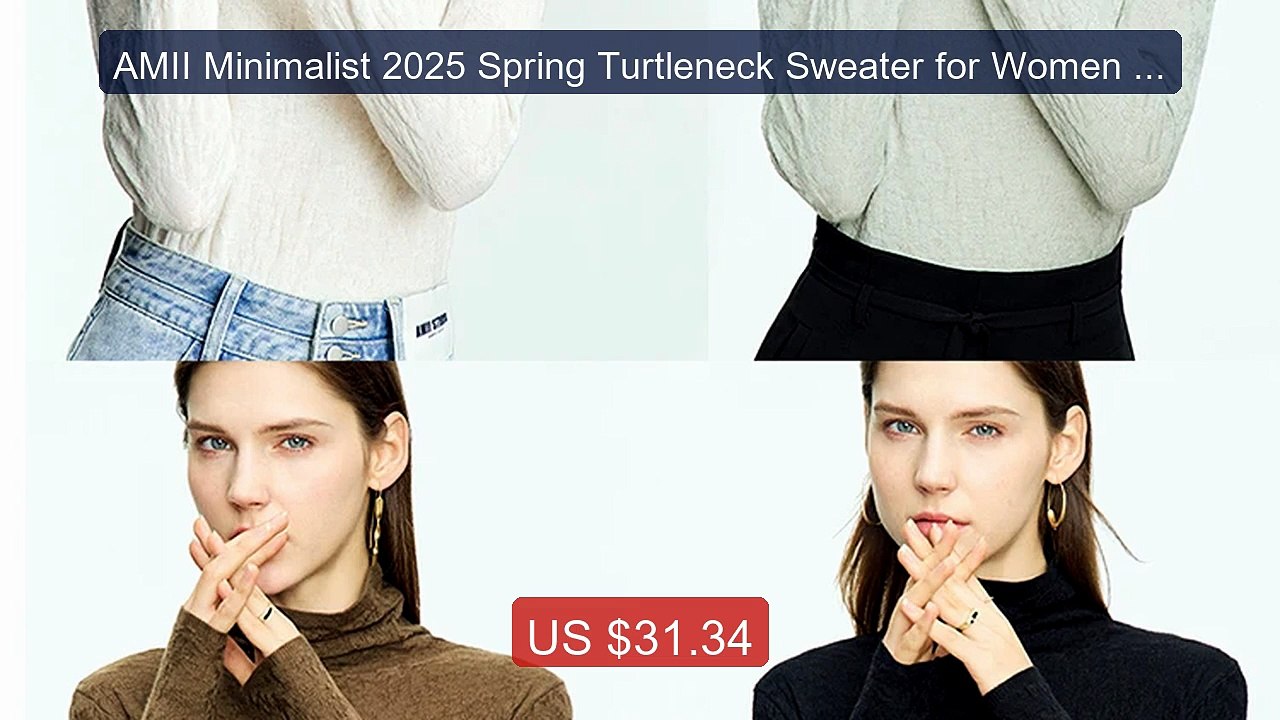 AMII Minimalist 2025 Spring Turtleneck Sweater for Women Winter Sl... -- Best Deal 2026 | Shop Now!