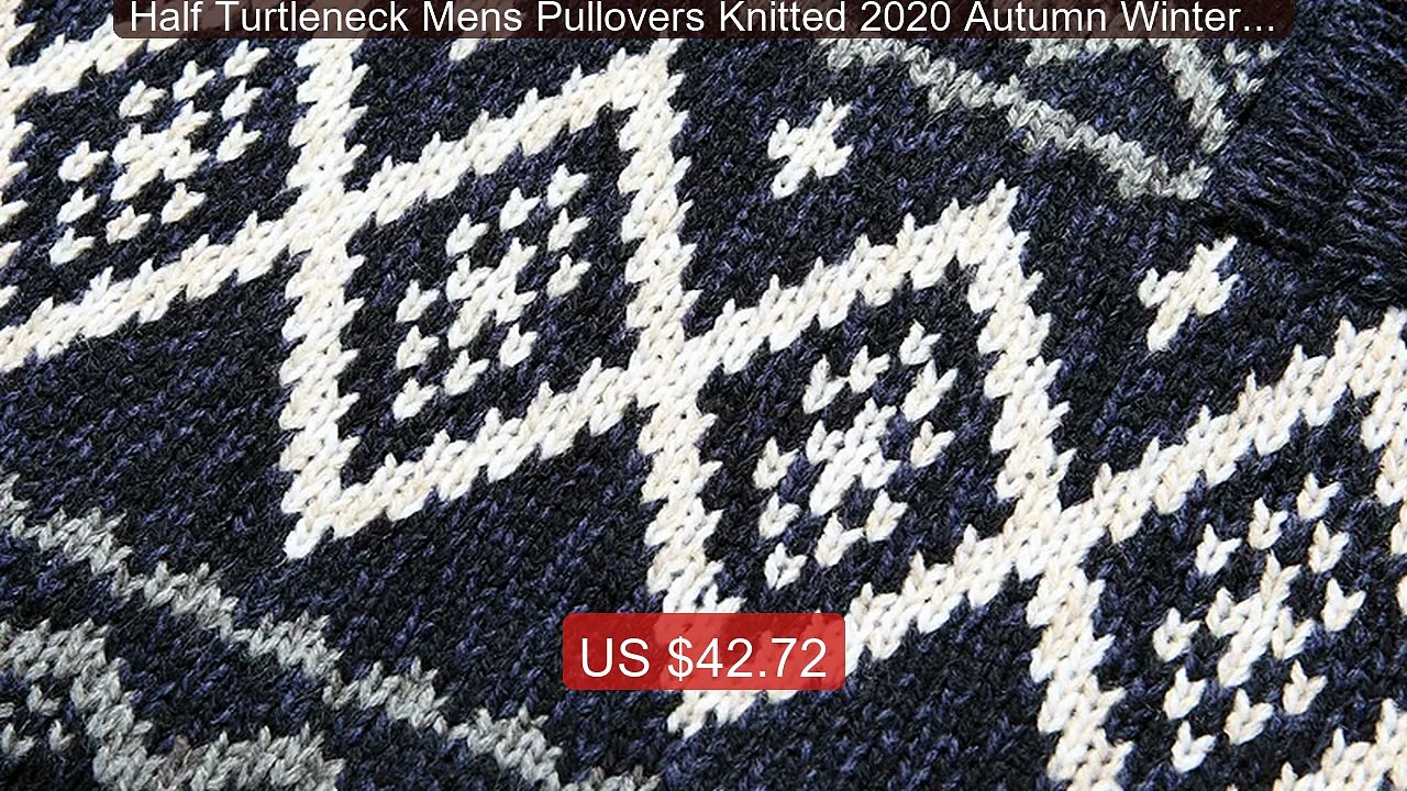 Half Turtleneck Mens Pullovers Knitted 2020 Autumn Winter Plai... -- Hot Deal 2026 | Limited Offer!