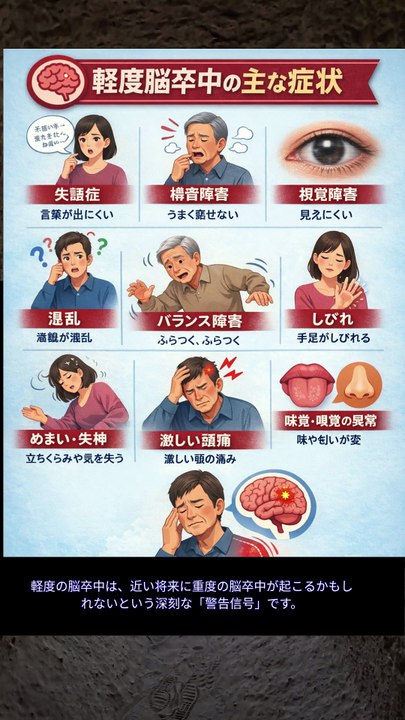 軽度の脳卒中患者によく見られる一般的な症状
