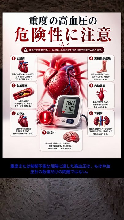 重度の高血圧の危険性について知っておく必要があります