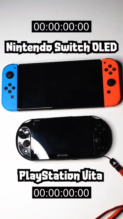 PS Vita vs Nintendo Switch OLED Boot up Speed Comparison! #short #nintendo #psvita #shortvideo