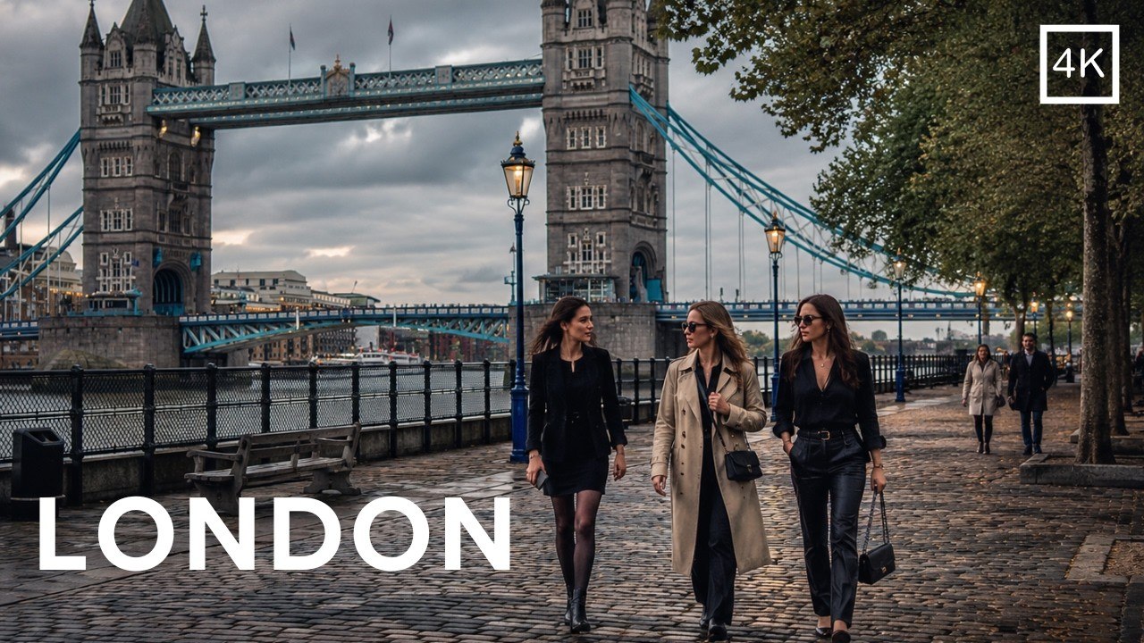 London 4K Walking Tour: Big Ben & London Eye in Moody May Weather (ASMR)