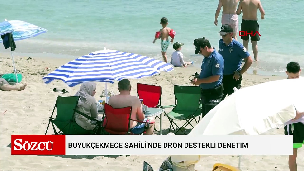 Büyükçekmece Sahili'nde dron destekli denetim