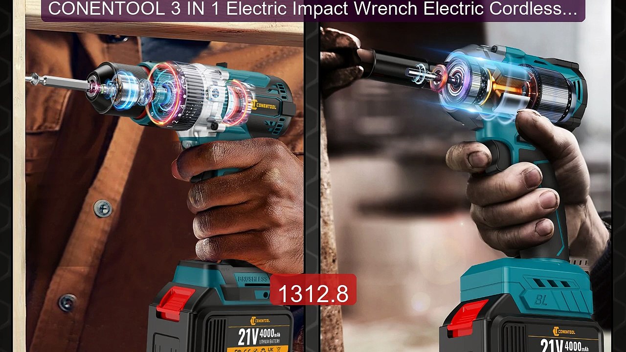CONENTOOL 3 IN 1 Electric Impact Wrench Electric Cordless Drill Imp... -- Top Rated 2026 | Buy Now!