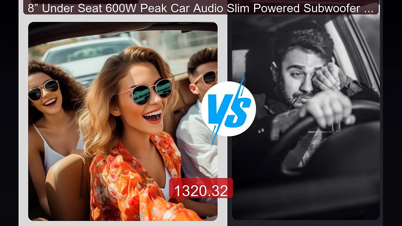 8” Under Seat 600W Peak Car Audio Slim Powered Subwoofer and ... -- Amazing Value 2026 | Must Have!