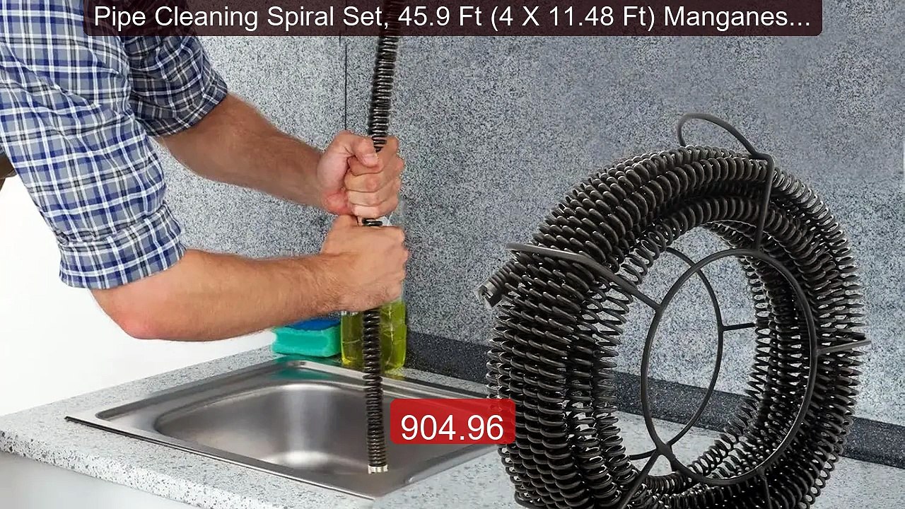 Pipe Cleaning Spiral Set, 45.9 Ft (4 X 11.48 Ft) Manganese Steel S... -- Best Deal 2026 | Shop Now!