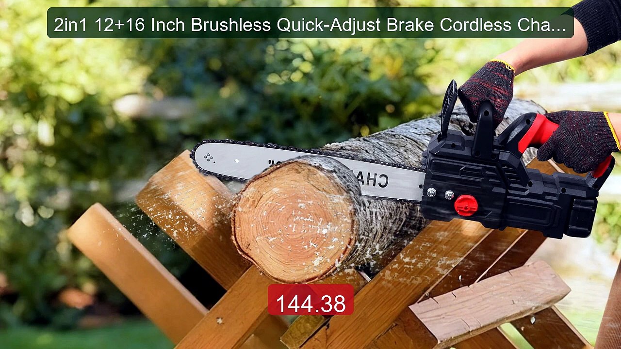 2in1 12+16 Inch Brushless Quick-Adjust Brake Cordless Chainsaw... -- Best Buy 2026 | Great Quality!