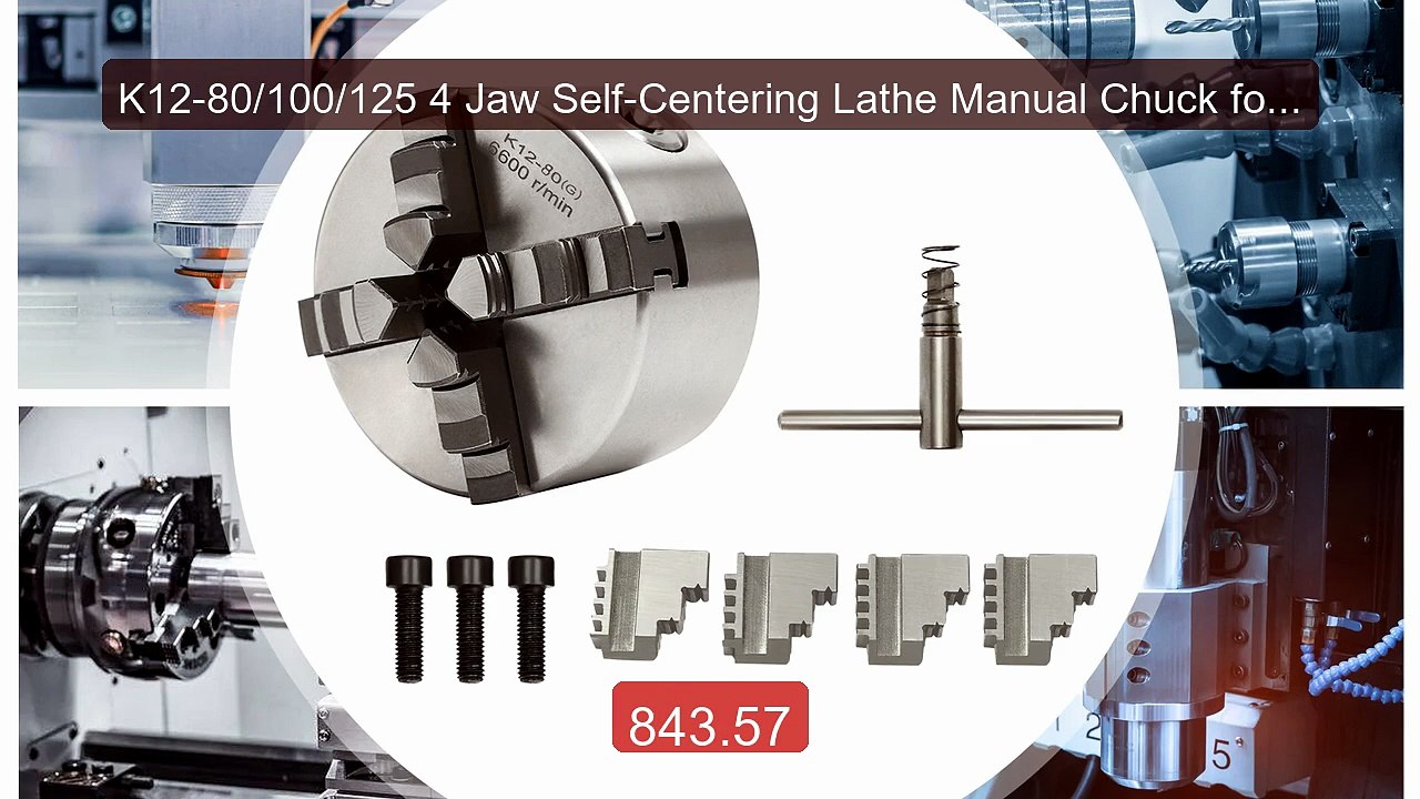 K12-80/100/125 4 Jaw Self-Centering Lathe Manual Chuck for Me... -- Amazing Value 2026 | Must Have!