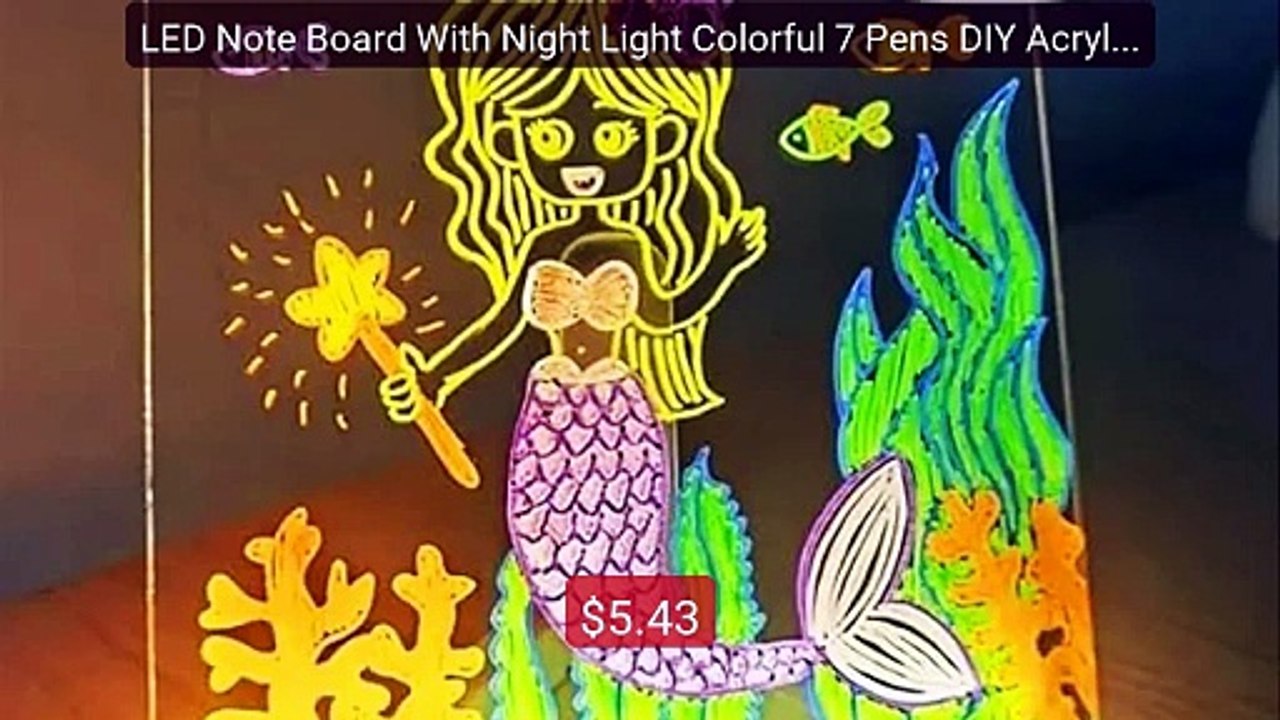 LED Note Board With Night Light Colorful 7 Pens DIY Acrylic M... -- Amazing Value 2026 | Must Have!