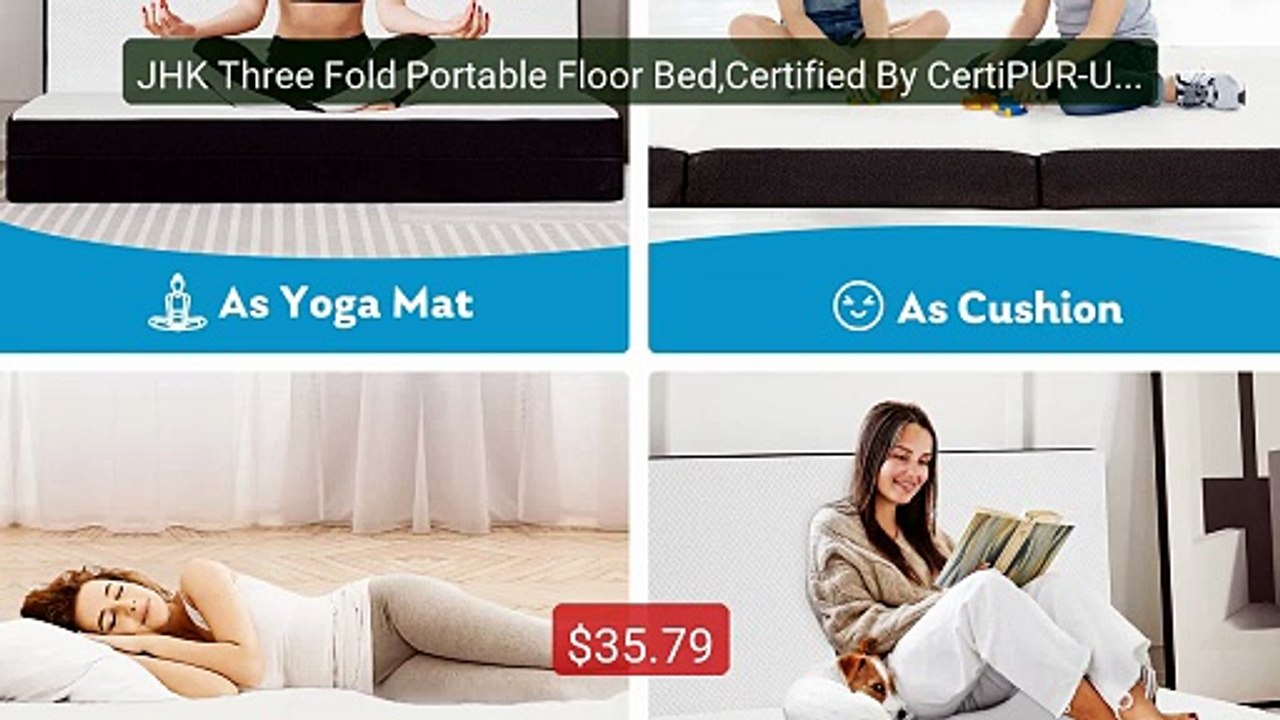 JHK Three Fold Portable Floor Bed,Certified By CertiPUR-US,Sui... -- Best Buy 2026 | Great Quality!