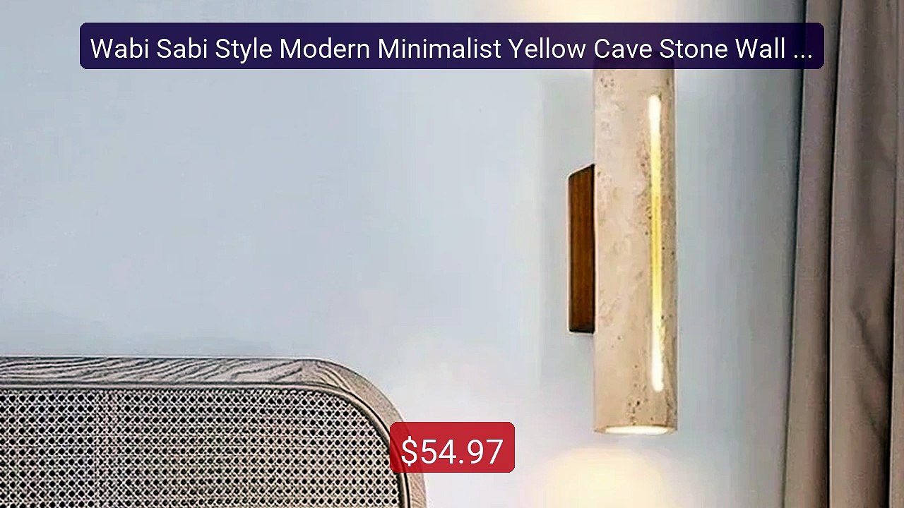 Wabi Sabi Style Modern Minimalist Yellow Cave Stone Wall Lamp Bedro... -- Top Rated 2026 | Buy Now!