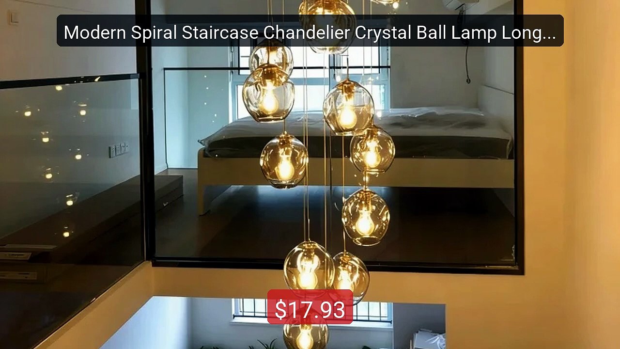 Modern Spiral Staircase Chandelier Crystal Ball Lamp Long Ligh... -- Hot Deal 2026 | Limited Offer!