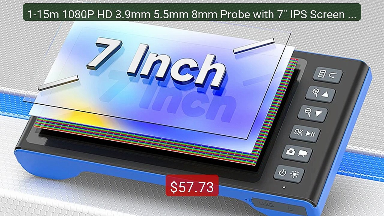 1-15m 1080P HD 3.9mm 5.5mm 8mm Probe with 7'' IPS Screen Deta... -- Amazing Value 2026 | Must Have!
