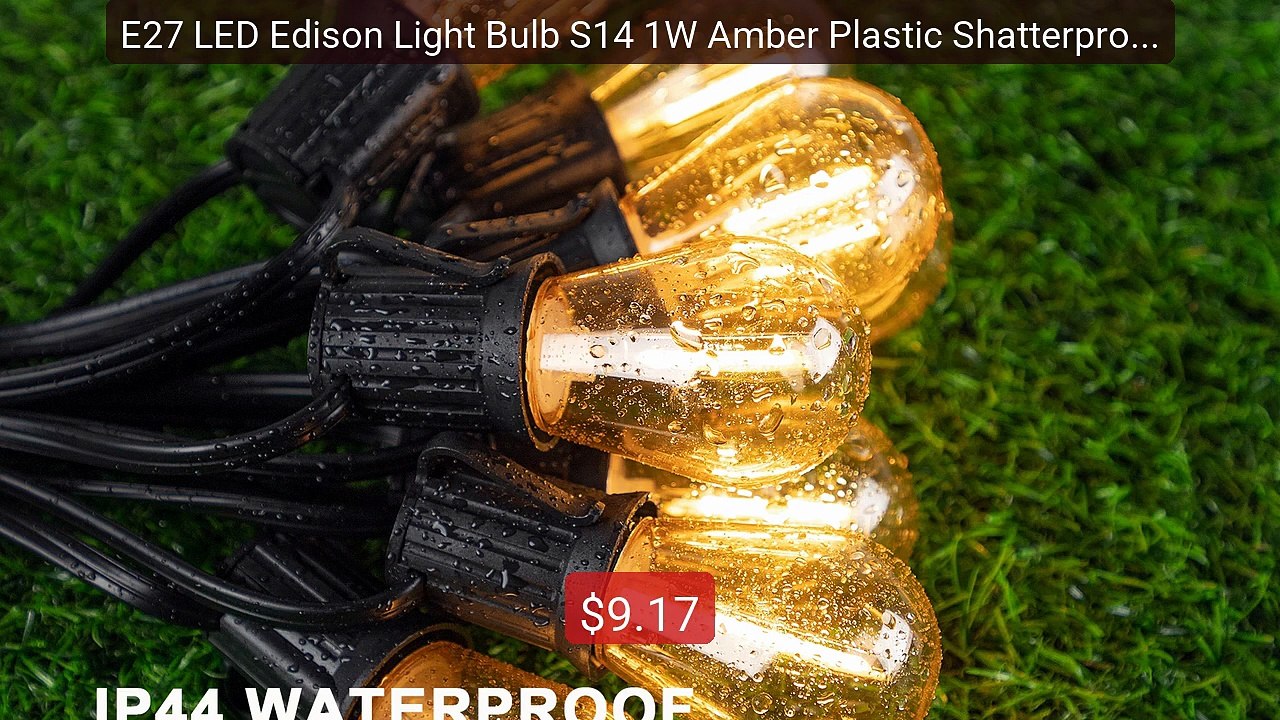 E27 LED Edison Light Bulb S14 1W Amber Plastic Shatterproof 10W Eq... -- Best Deal 2026 | Shop Now!