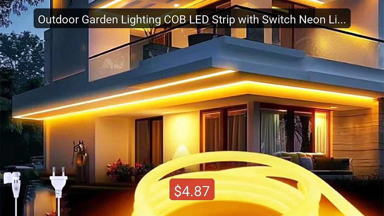 Outdoor Garden Lighting COB LED Strip with Swit...