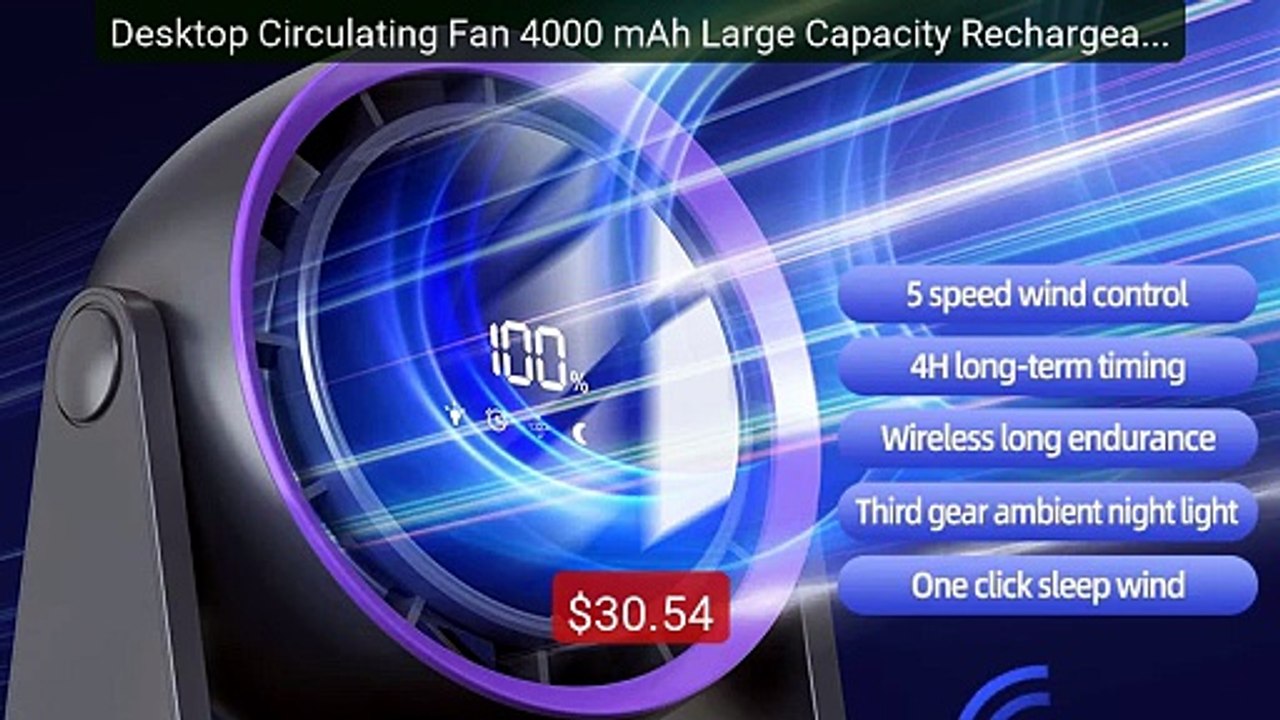 Desktop Circulating Fan 4000 mAh Large Capacity Rechargeable M... -- Hot Deal 2026 | Limited Offer!