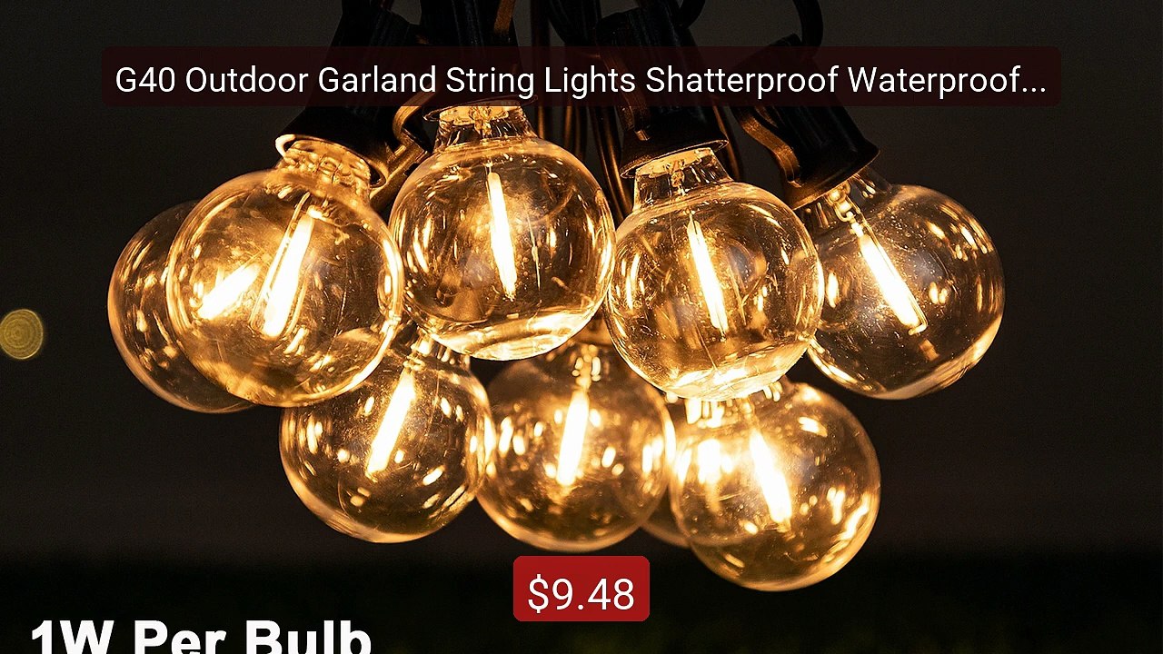 G40 Outdoor Garland String Lights Shatterproof Waterproof P... -- Top Pick 2026 | Unbeatable Price!