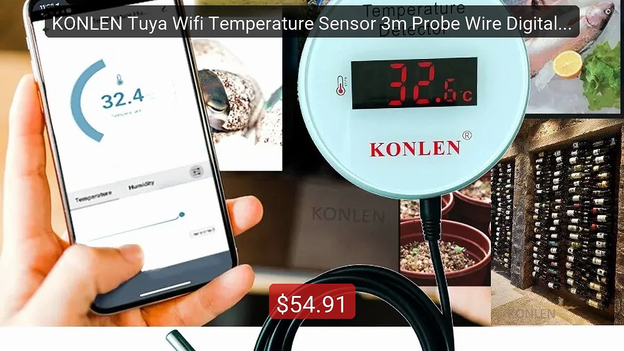KONLEN Tuya Wifi Temperature Sensor 3m Probe Wire Digital The... -- Amazing Value 2026 | Must Have!