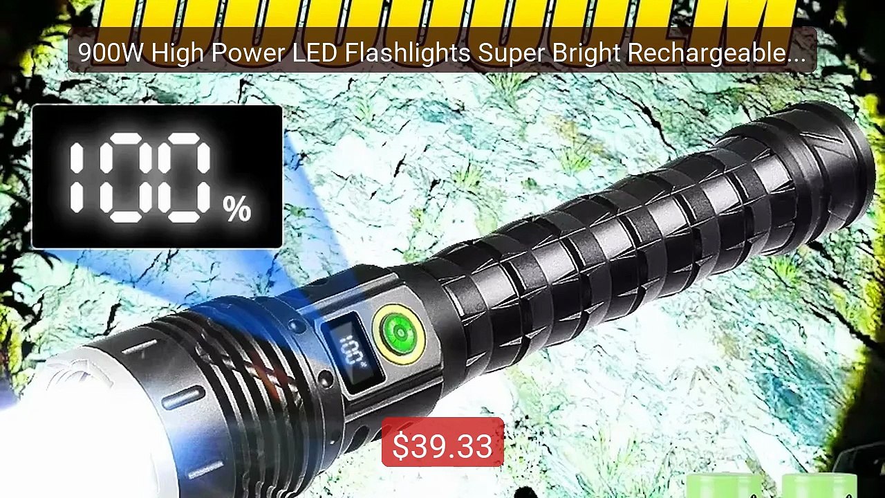 900W High Power LED Flashlights Super Bright Re...