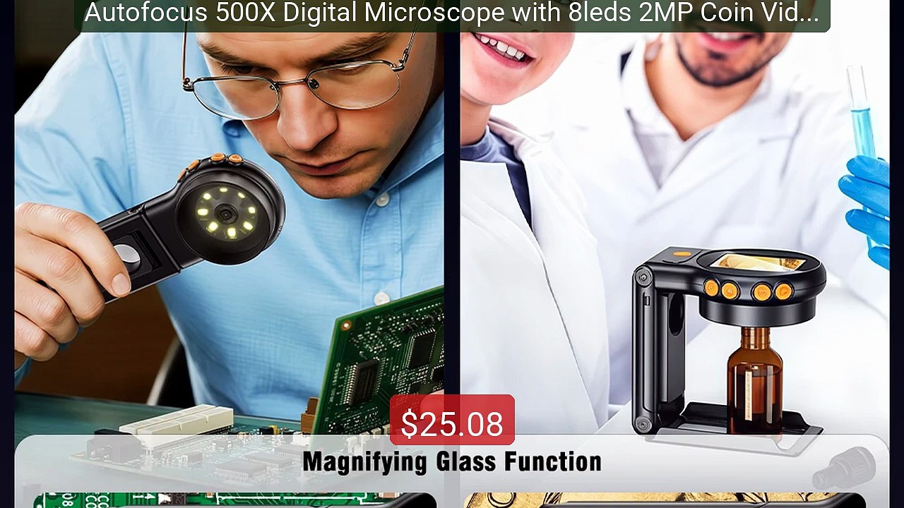 Autofocus 500X Digital Microscope with 8leds 2MP Coin Video Mi... -- Best Buy 2026 | Great Quality!