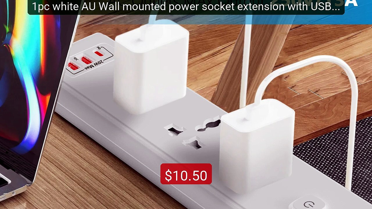 1pc white AU Wall mounted power socket extension with USB PD 20W f... -- Best Deal 2026 | Shop Now!