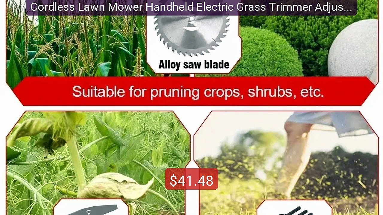 Cordless Lawn Mower Handheld Electric Grass Trimmer Adjusta... -- Top Pick 2026 | Unbeatable Price!
