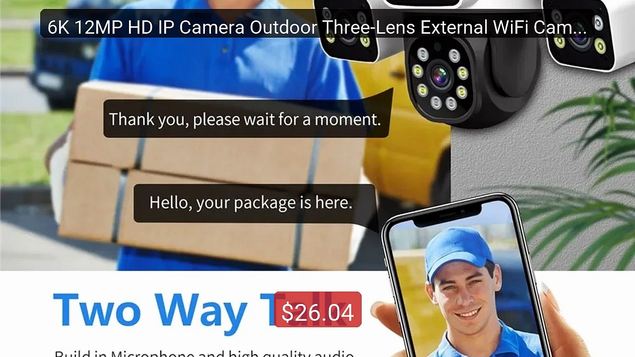 6K 12MP HD IP Camera Outdoor Three-Lens External WiFi Camera 4... -- Hot Deal 2026 | Limited Offer!