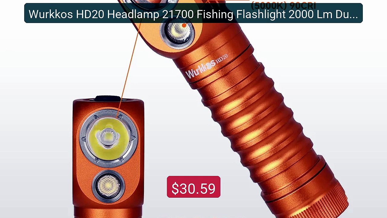 Wurkkos HD20 Headlamp 21700 Fishing Flashlight 2000 Lm Dual L... -- Amazing Value 2026 | Must Have!
