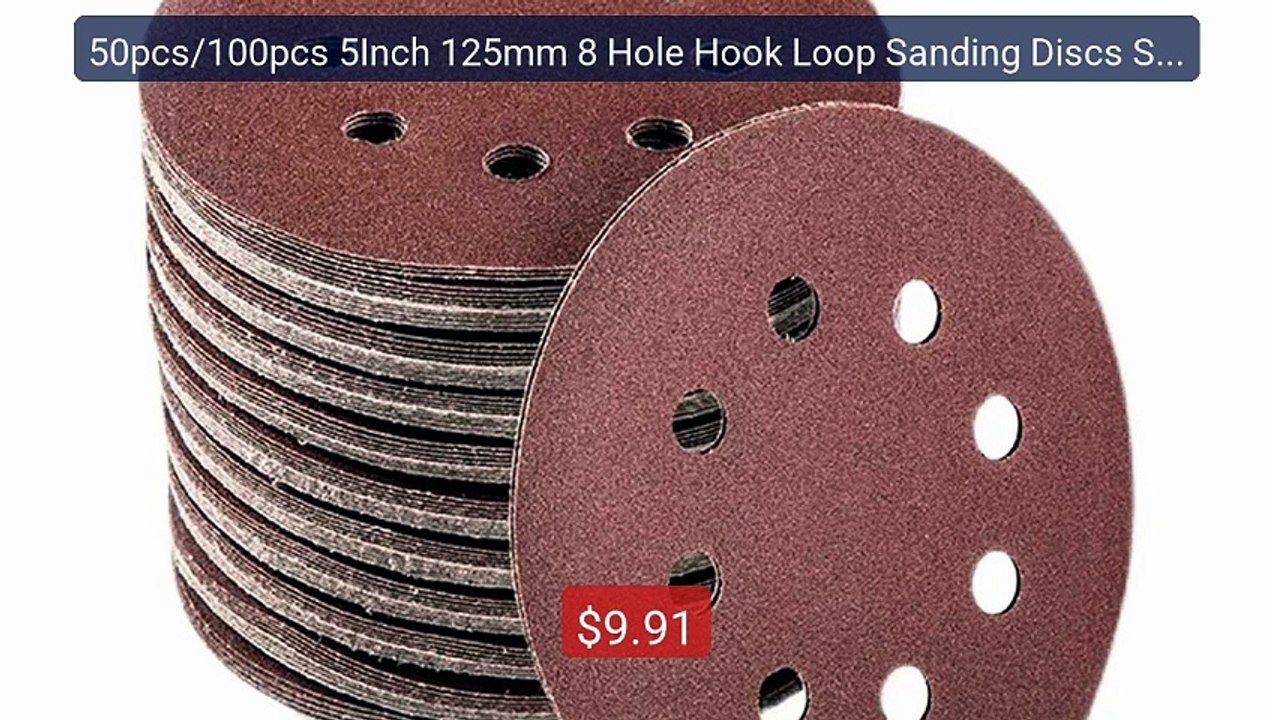 50pcs/100pcs 5Inch 125mm 8 Hole Hook Loop Sanding Discs Sandpaper ... -- Best Deal 2026 | Shop Now!