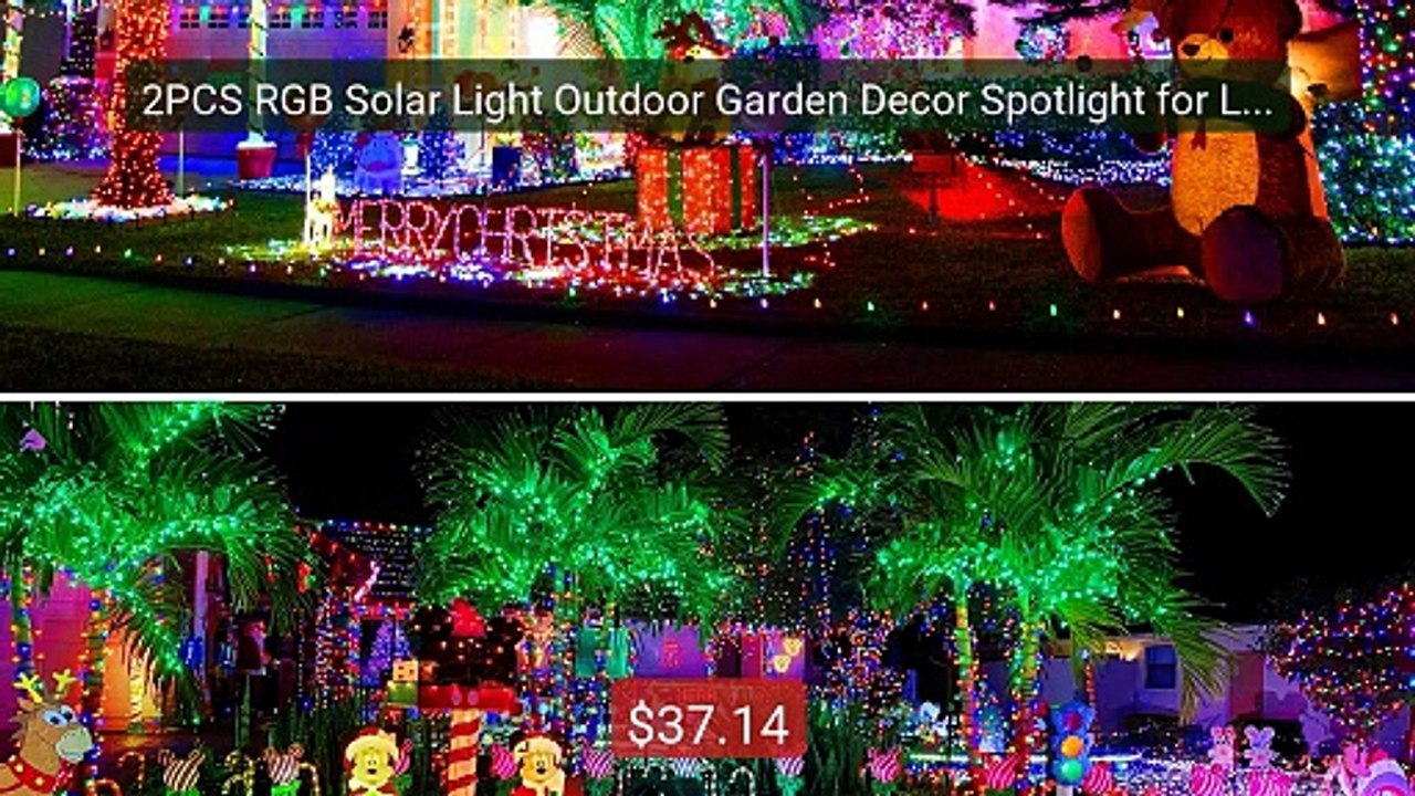 2PCS RGB Solar Light Outdoor Garden Decor Spotlight for Lands... -- Amazing Value 2026 | Must Have!