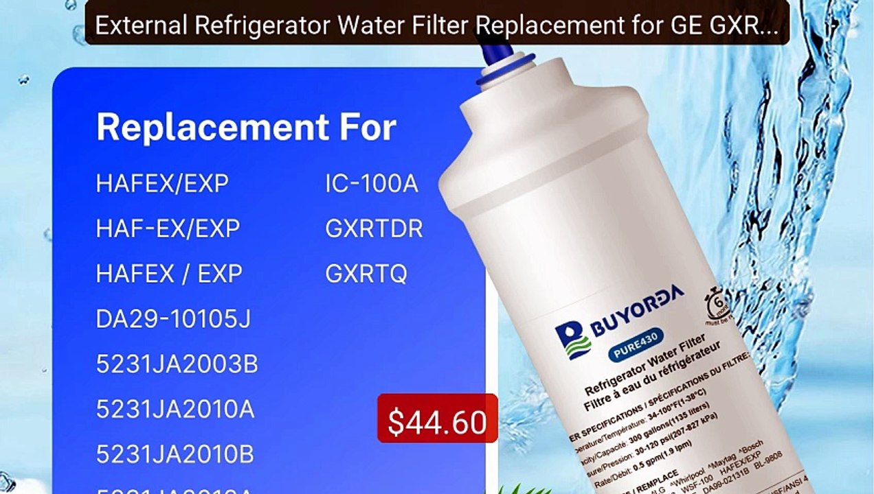 External Refrigerator Water Filter Replacement for GE GXRTDR G... -- Best Buy 2026 | Great Quality!