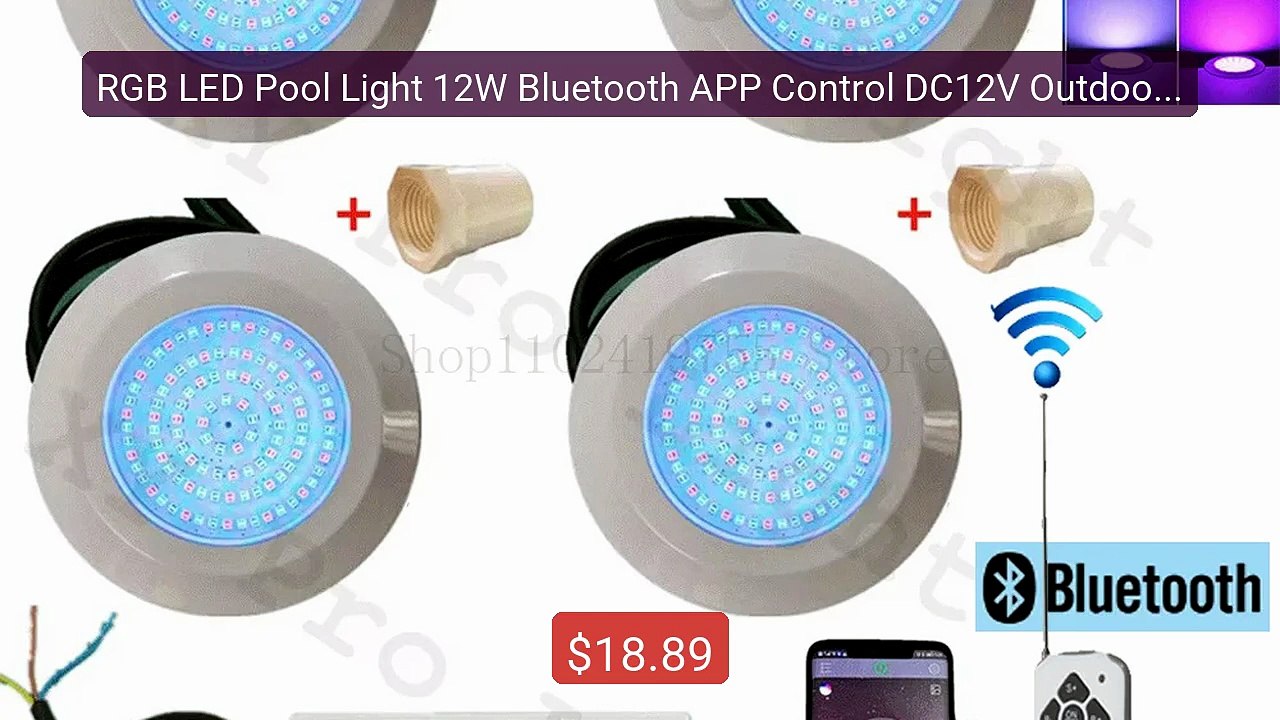 RGB LED Pool Light 12W Bluetooth APP Control DC12V Outdoor/Ind... -- Best Buy 2026 | Great Quality!