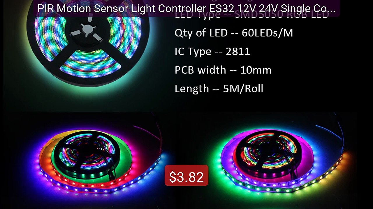 PIR Motion Sensor Light Controller ES32 12V 24V Single Color RGB Pi... -- Top Rated 2026 | Buy Now!