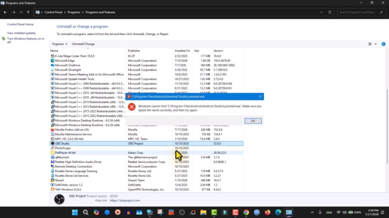 حل مشكلة Windows Cannot Find Uninstall.exe و Unins000.exe نهائياً  حذف البرامج بدون أخطاء