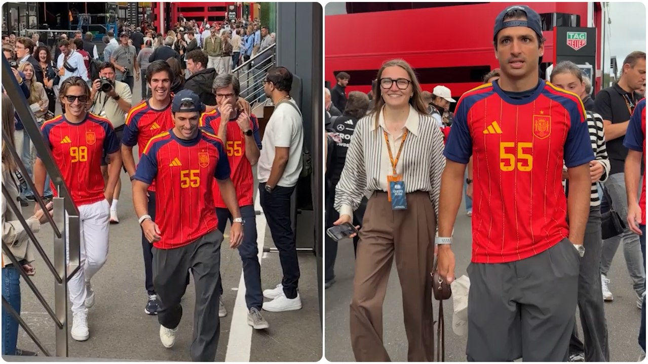 ¡Carlos Sainz se sube al barco! El piloto español llega al GP de Bélgica con la camiseta de La Roja