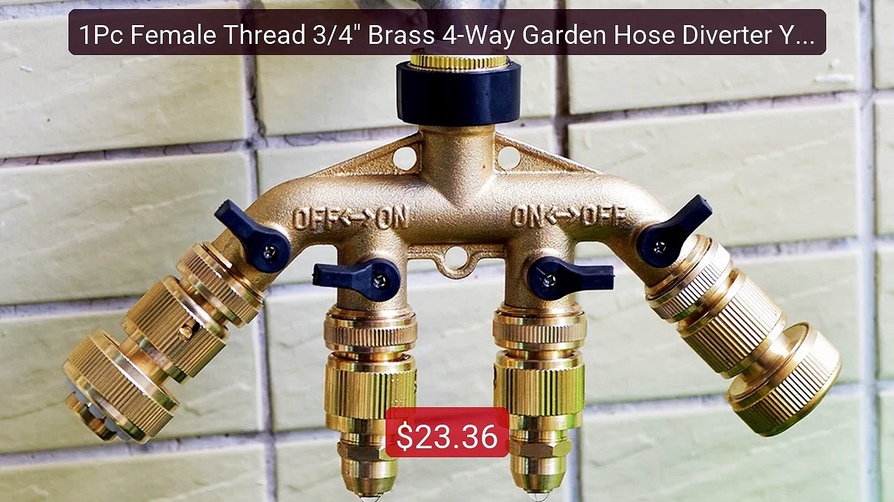 1Pc Female Thread 3/4" Brass 4-Way Garden Hose Diverter Y Typ... -- Amazing Value 2026 | Must Have!