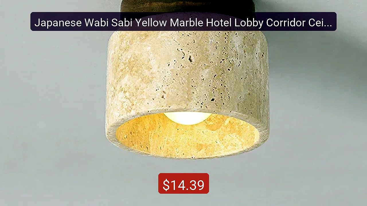 Japanese Wabi Sabi Yellow Marble Hotel Lobby Corridor Ceiling Light... -- Top Rated 2026 | Buy Now!