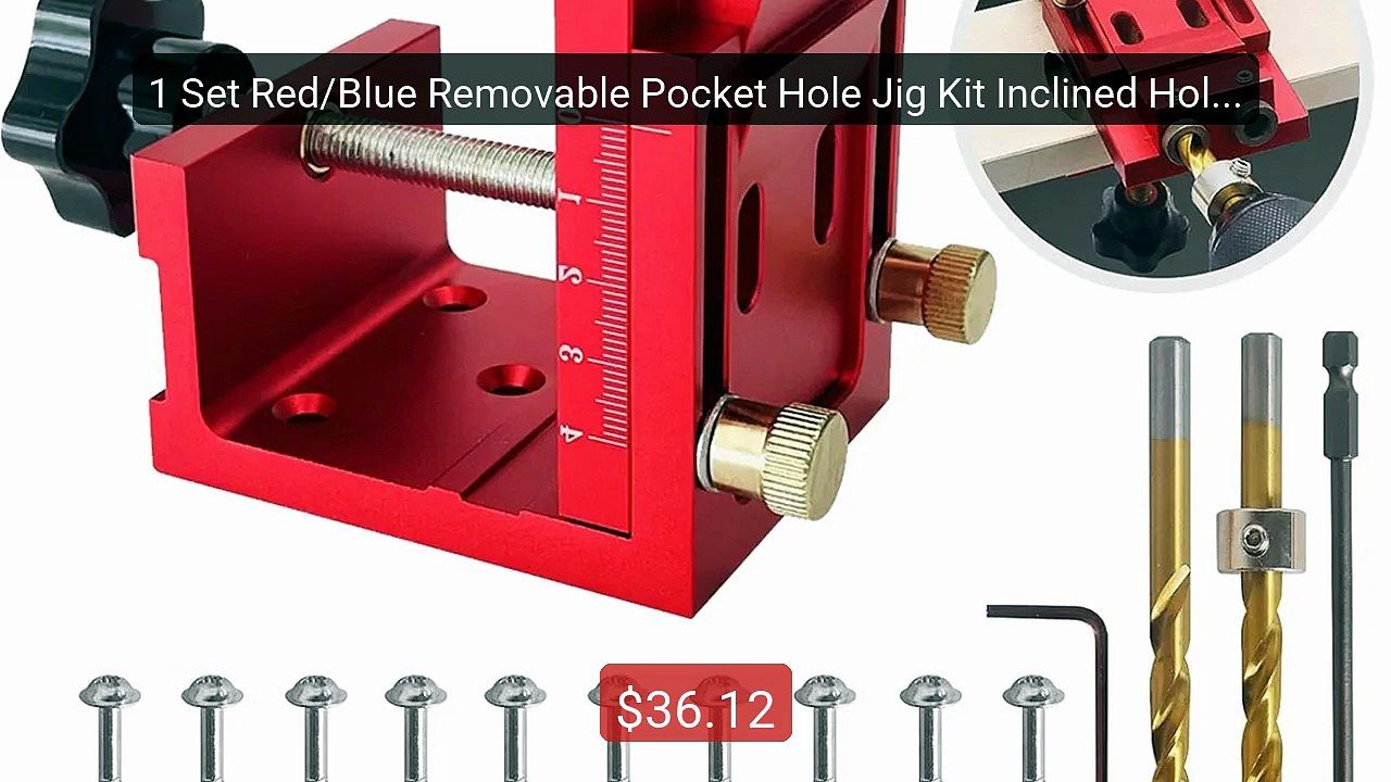 1 Set Red/Blue Removable Pocket Hole Jig Kit Inclined Hole Dri... -- Best Buy 2026 | Great Quality!