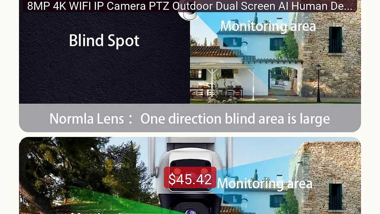 8MP 4K WIFI IP Camera PTZ Outdoor Dual Screen AI Human Detection Du... -- Top Rated 2026 | Buy Now!
