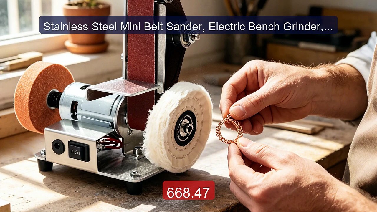 Stainless Steel Mini Belt Sander, Electric Bench Grinder, 7-Speed ... -- Best Deal 2026 | Shop Now!