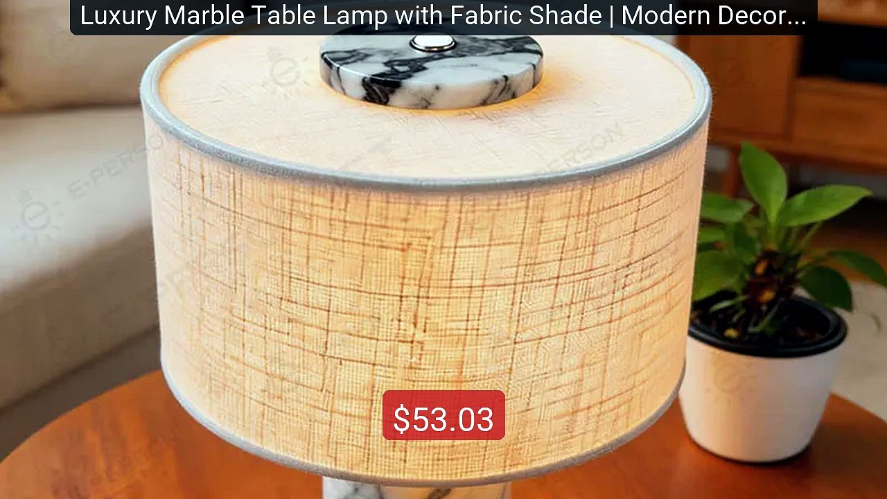 Luxury Marble Table Lamp with Fabric Shade | Modern Decorativ... -- Amazing Value 2026 | Must Have!
