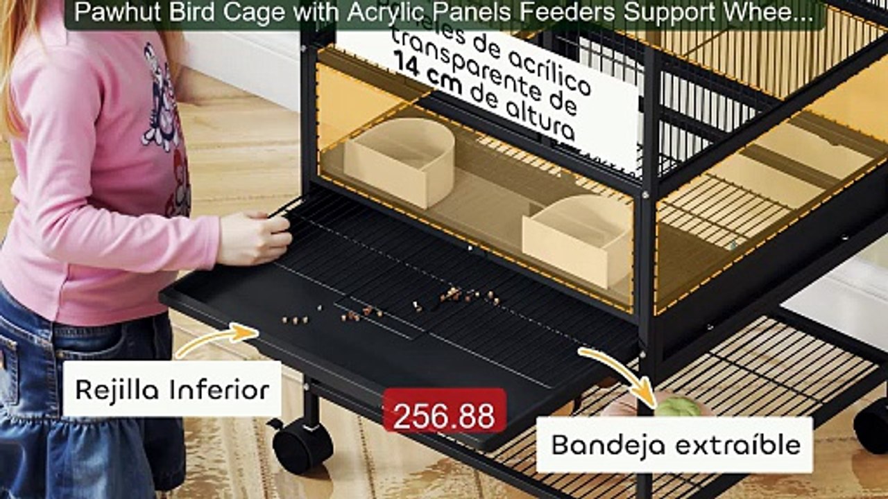 Pawhut Bird Cage with Acrylic Panels Feeders Support Wheels an... -- Best Buy 2026 | Great Quality!