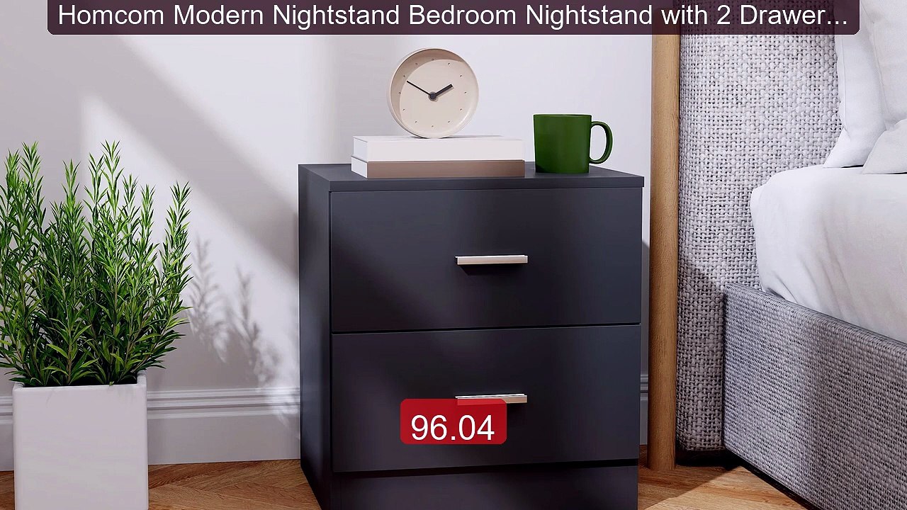 Homcom Modern Nightstand Bedroom Nightstand with 2 Drawers for Liv... -- Best Deal 2026 | Shop Now!