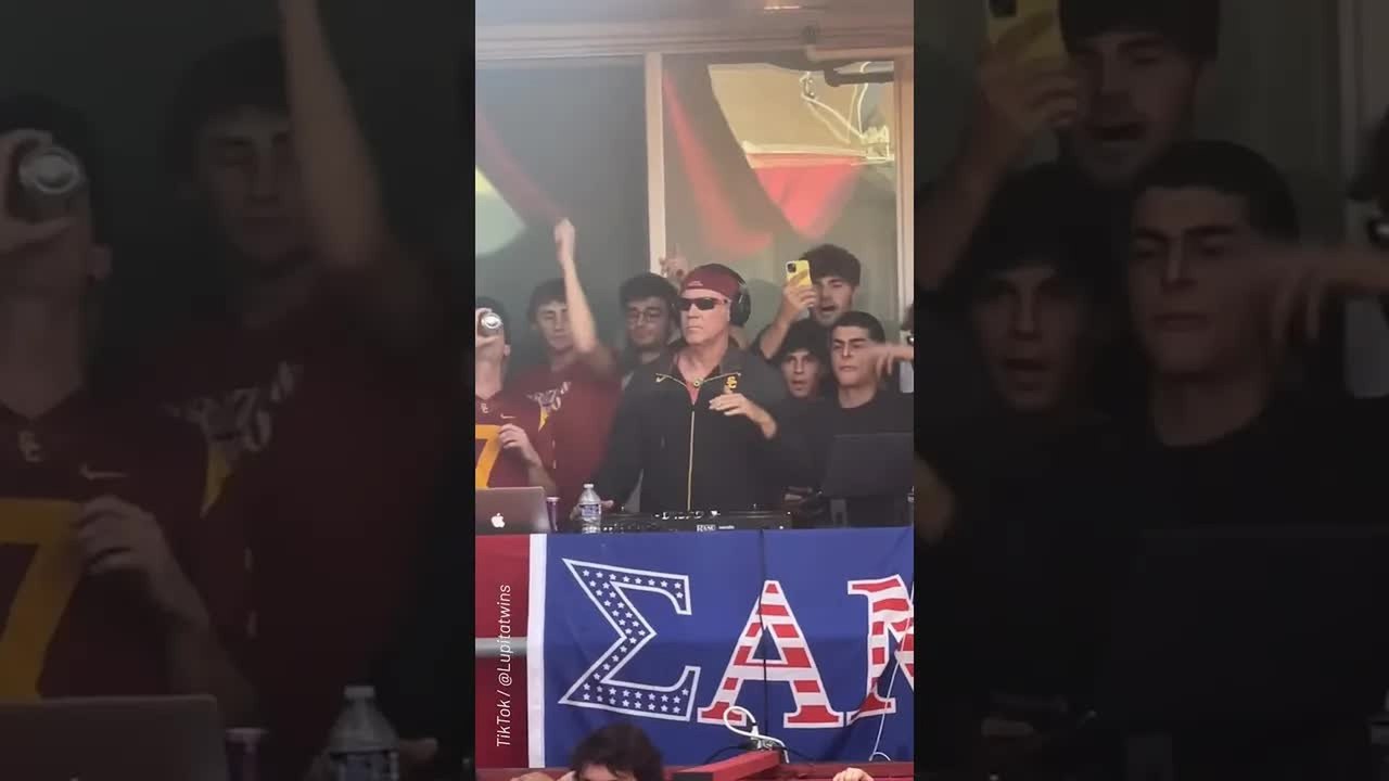 Will Ferrell plays a DJ set at his son’s wild frat party