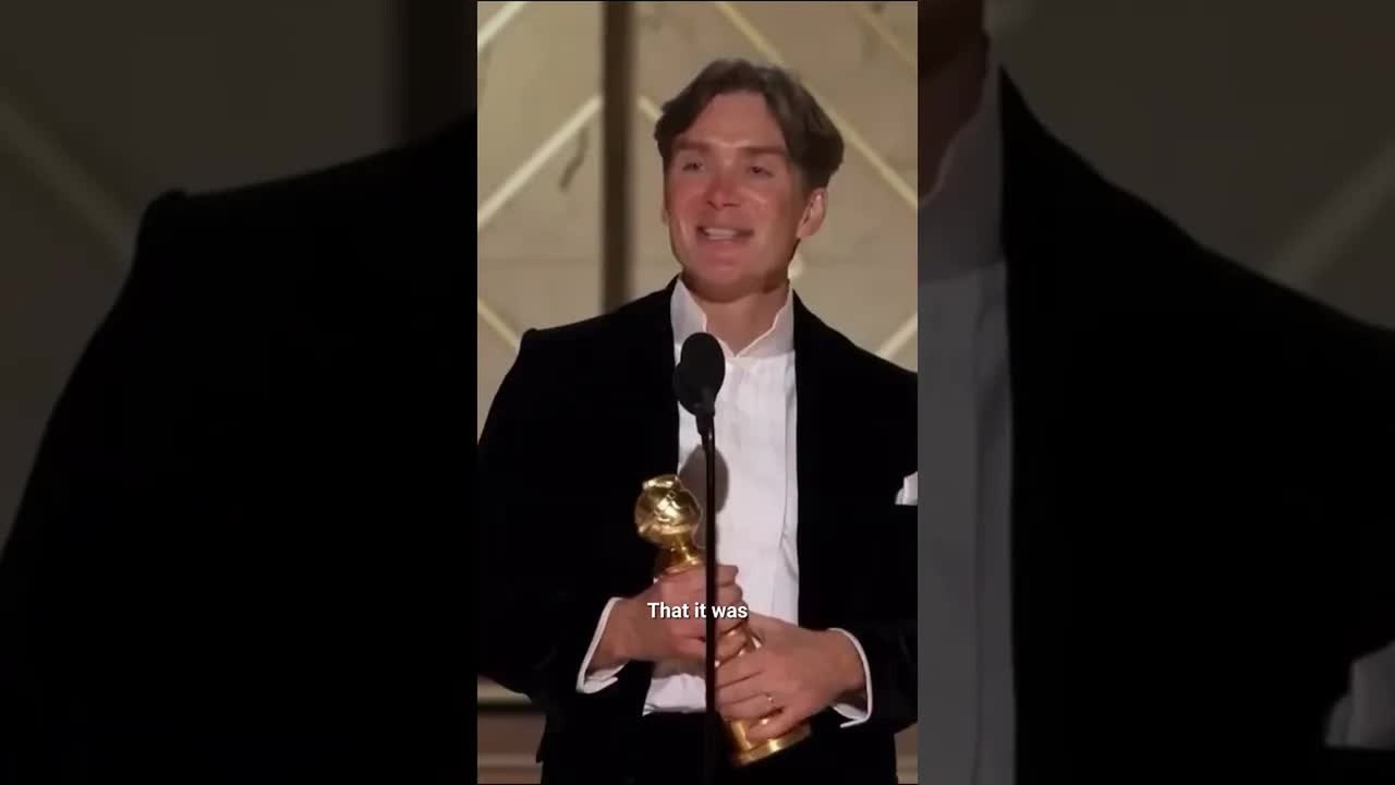 Cillian Murphy wins Golden Globe for Best Actor in a Drama #oppenheimer #goldenglobes2024
