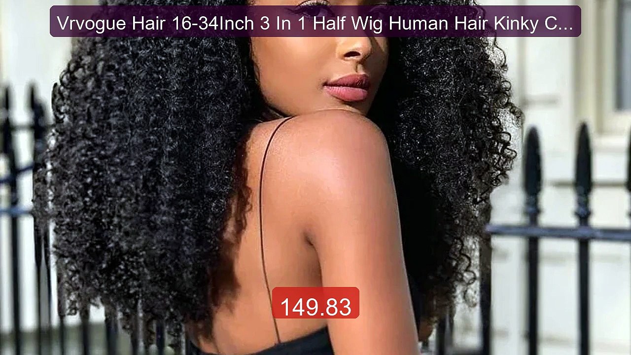 Vrvogue Hair 16-34Inch 3 In 1 Half Wig Human Hair Kinky Curly Half... -- Best Deal 2026 | Shop Now!