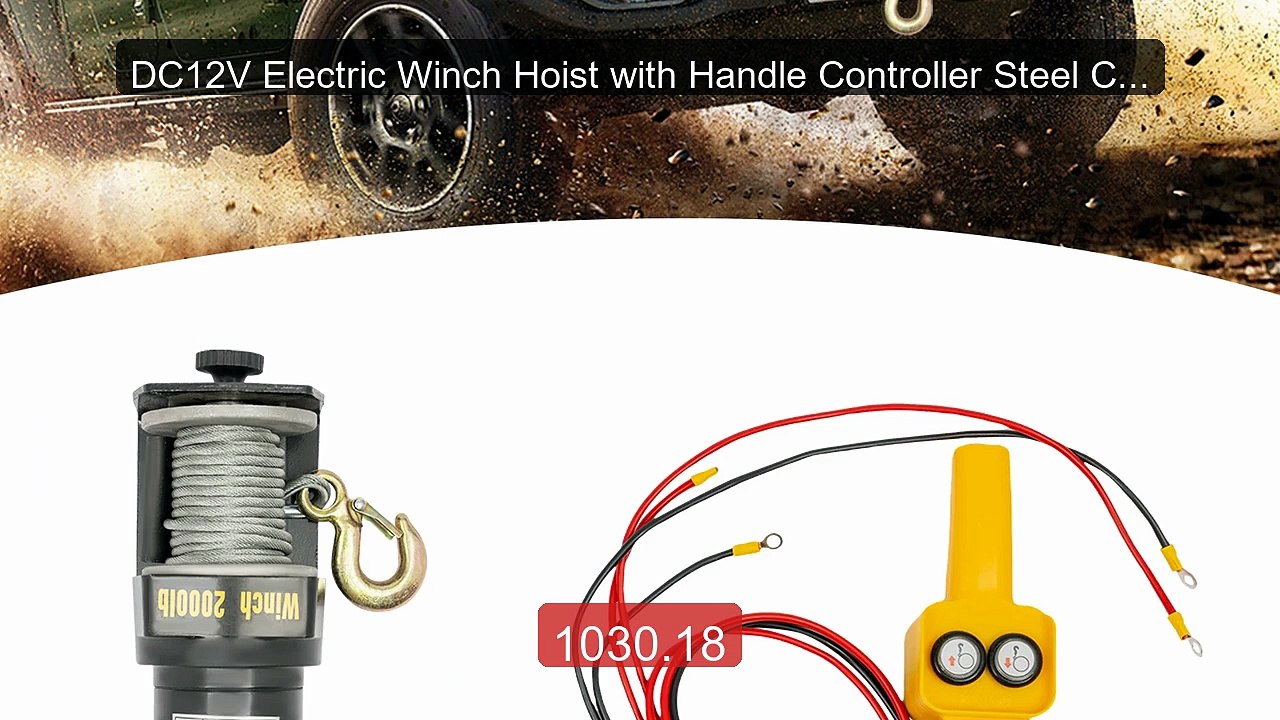 DC12V Electric Winch Hoist with Handle Controller Steel Cable ... -- Best Buy 2026 | Great Quality!